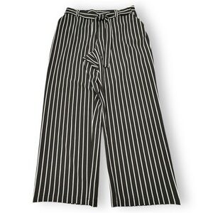 Charming Charlie Wide Leg Striped Pant Black White Travel Women’s Size 18/20W